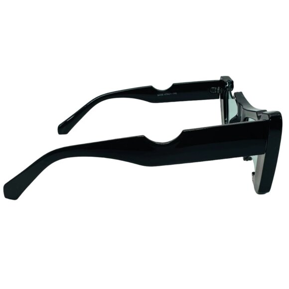 6183 | Black/Green Lens Bite Novelty Sunglasses - Picture 3 of 5